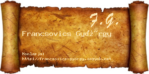 Francsovics György névjegykártya