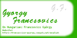 gyorgy francsovics business card