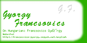 gyorgy francsovics business card